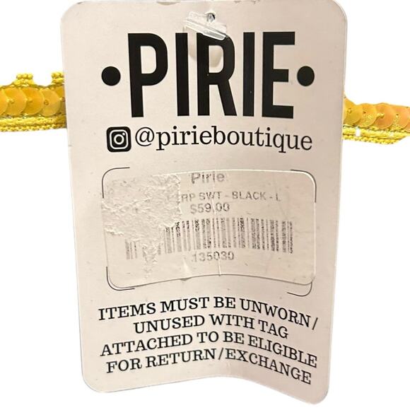 NWT Entro Black Multicolor Sequin Stripe Long Sleeve Sweatshirt Womens Large - Picture 4 of 8